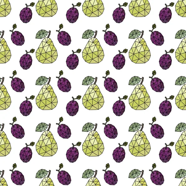 Polygonal Geometric Autumn Fruit Seamless Pattern Wrapping Paper Accessories Notebooks — Stockfoto
