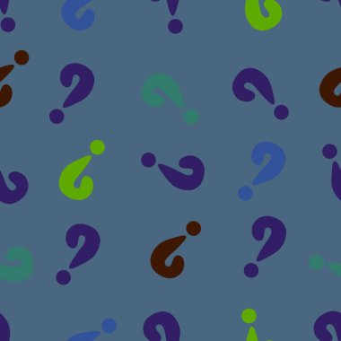 Back to school seamless question marks pattern for kids clothes print and accessories and notebooks and wrapping paper and fabrics. High quality illustration