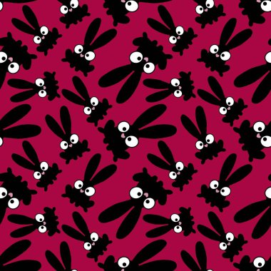 Easter cartoon rabbit seamless pattern for kids accessories and school notebooks and clothes print and fabrics and textiles and packaging and wrapping paper 