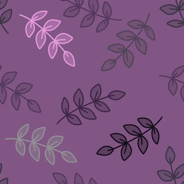 Simple Floral Seamless Leaves Line Art Silhouette Pattern Wrapping Linens — Foto de Stock