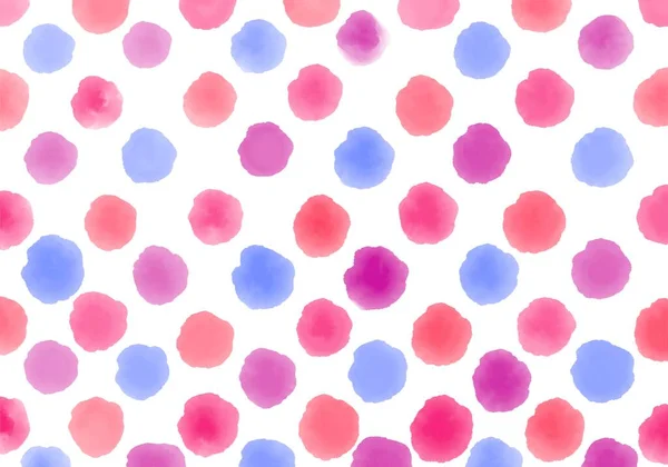 Watercolor Circle Polka Dots Background Wrapping Paper Fabrics Kids Notebooks — Zdjęcie stockowe