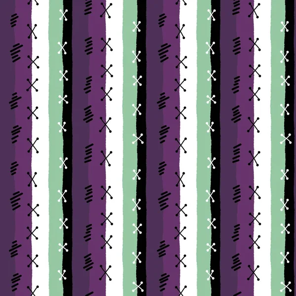 Sewing Patch Stitches Seamless Stripes Pattern Wrapping Paper Clothes Print — Zdjęcie stockowe
