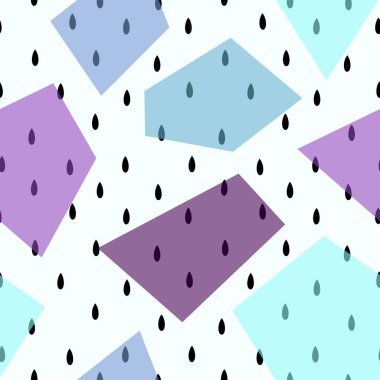Geometric water rain drops seamless pattern for kids clothes print and fabrics and accessories and notebooks and fabrics and packaging and wrapping paper. High quality illustration
