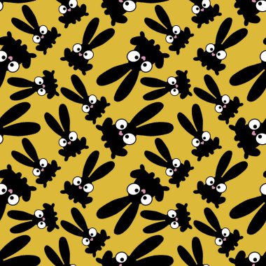 Easter cartoon rabbit seamless pattern for kids accessories and school notebooks and clothes print and fabrics and textiles and packaging and wrapping paper 