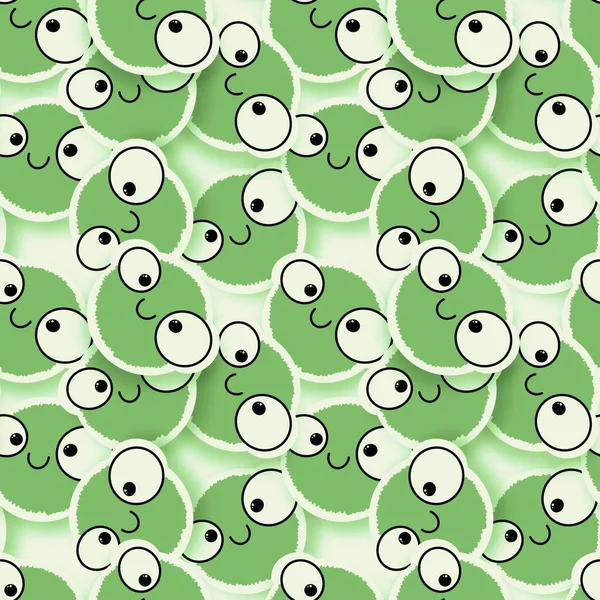 Cartoon Doodle Fluffy Cute Monsters Aliens Seamless Pattern Kids Clothes — Foto de Stock