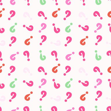 Back to school seamless question marks pattern for kids clothes print and accessories and notebooks and wrapping paper and fabrics. High quality illustration
