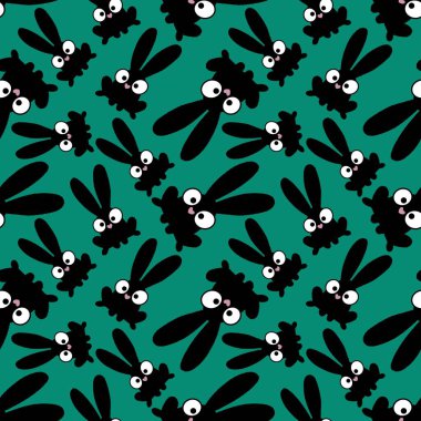 Easter cartoon rabbit seamless pattern for kids accessories and school notebooks and clothes print and fabrics and textiles and packaging and wrapping paper 