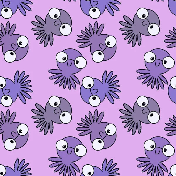 Animals cartoon seamless octopus pattern for wrapping paper and kids clothes print and accessories and notebooks and fabrics and linens. High quality illustration