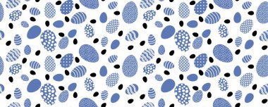 Easter eggs seamless spring pattern for kids clothes print and accessories and notebooks and wrapping paper and fabrics and kitchen. High quality illustration