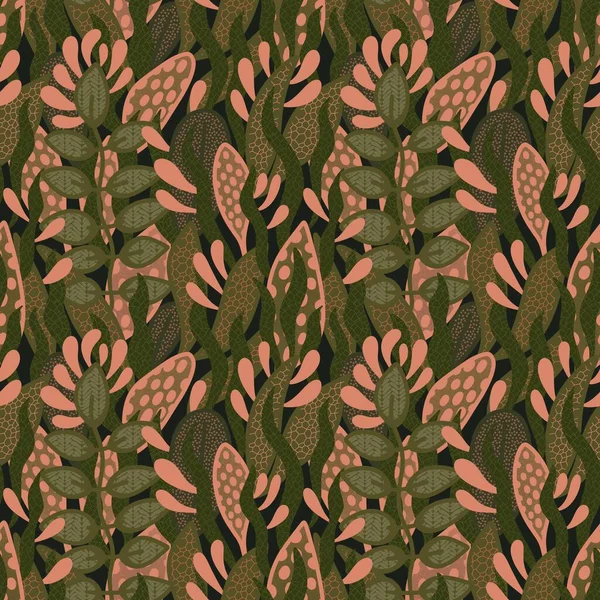 Abstract floral seamless leaves coral pattern for wrapping paper and accessories and fabrics and clothes print and kids notebooks and linens. High quality illustration