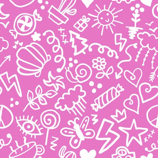 Chalkboard doodle cartoon seamless back to school pattern for kids clothes print and wrapping paper and accessories and study notebooks and fabrics fabrics. High quality illustration