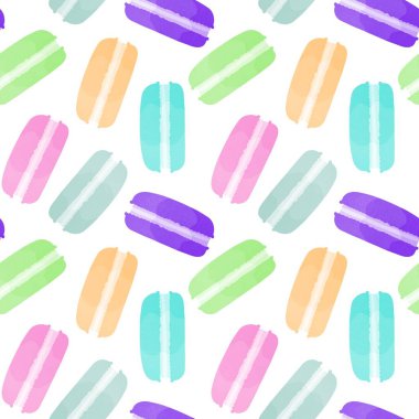 Macaroons cartoon seamless candy cake pattern for wrapping paper and kids clothes print and fabrics and kitchen textiles and accessories and notebooks and packaging. High quality illustration