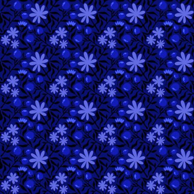 Floral spring summer seamless flower and berries pattern for wrapping paper and accessories and kids clothes print and study notebooks and fabrics and textiles and linens. High quality illustration