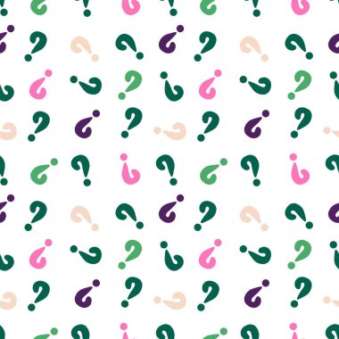 Back to school seamless question marks pattern for kids clothes print and accessories and notebooks and wrapping paper and fabrics. High quality illustration