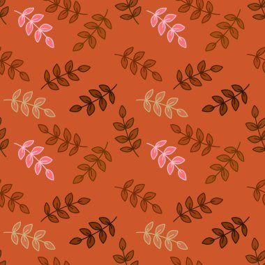 Simple floral seamless leaves line art silhouette pattern for wrapping and linens and packaging and accessories and clothes print and kids notebooks and kitchen textiles. High quality illustration