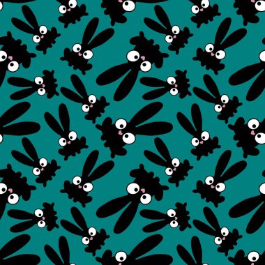 Easter cartoon rabbit seamless pattern for kids accessories and school notebooks and clothes print and fabrics and textiles and packaging and wrapping paper 