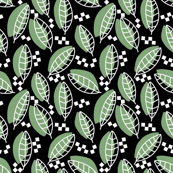 Simple floral seamless leaves line art silhouette pattern for wrapping and linens and packaging and accessories and clothes print and kids notebooks and kitchen textiles. High quality illustration