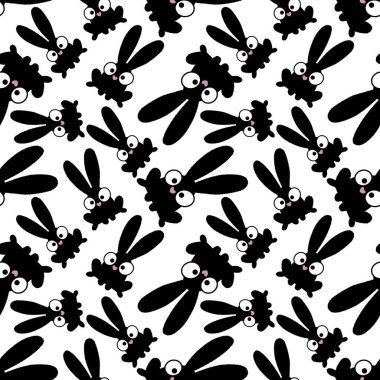 Easter cartoon rabbit seamless pattern for kids accessories and school notebooks and clothes print and fabrics and textiles and packaging and wrapping paper 
