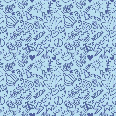 Chalkboard doodle cartoon seamless back to school pattern for kids clothes print and wrapping paper and accessories and study notebooks and fabrics fabrics. High quality illustration