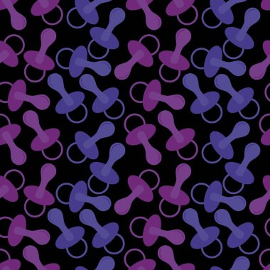 Cartoon baby pacifier seamless toys pattern for kids clothes print and wrapping paper and accessories and notebooks and fabrics. High quality illustration