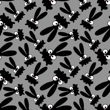 Easter cartoon rabbit seamless pattern for kids accessories and school notebooks and clothes print and fabrics and textiles and packaging and wrapping paper 