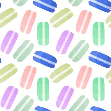 Macaroons cartoon seamless candy cake pattern for wrapping paper and kids clothes print and fabrics and kitchen textiles and accessories and notebooks and packaging. High quality illustration