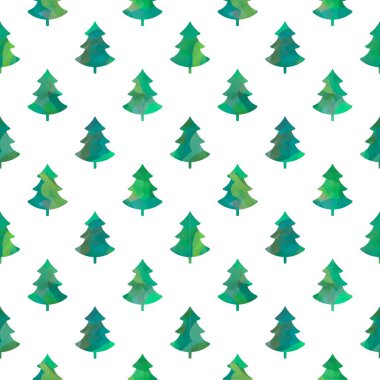 Winter forest seamless Christmas tree pattern for new year wrapping paper and kids clothes print and Noel accessories and fabrics and notebooks and gifts box. High quality illustration