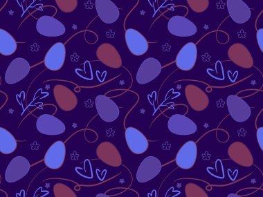 Easter eggs seamless spring pattern for kids clothes print and accessories and notebooks and wrapping paper and fabrics and kitchen. High quality illustration