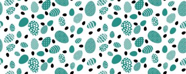 Easter eggs seamless spring pattern for kids clothes print and accessories and notebooks and wrapping paper and fabrics and kitchen. High quality illustration