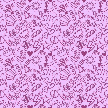 Chalkboard doodle cartoon seamless back to school pattern for kids clothes print and wrapping paper and accessories and study notebooks and fabrics fabrics. High quality illustration