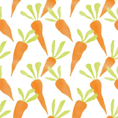 Vegetable cartoon seamless carrot pattern for wrapping paper and kids clothes print and kitchen textiles and fabrics and accessories. High quality illustration