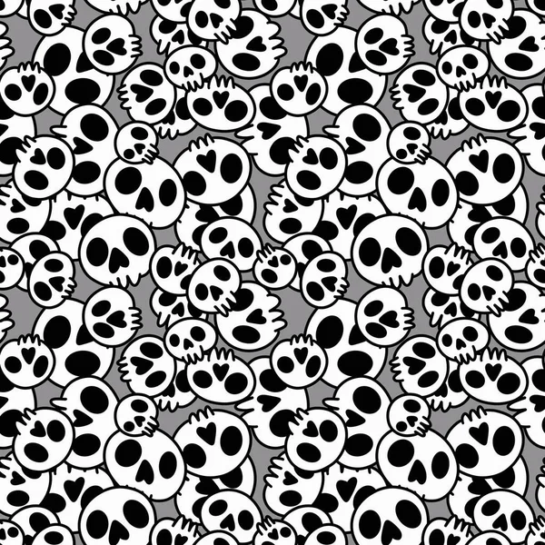 Cartoon doodle seamless Halloween skulls pattern for wrapping paper and clothes print and kids accessories and fabrics and notebooks and textiles. High quality illustration