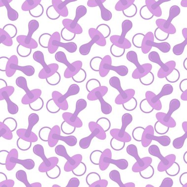 Cartoon baby pacifier seamless toys pattern for kids clothes print and wrapping paper and accessories and notebooks and fabrics. High quality illustration