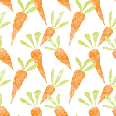 Vegetable cartoon seamless carrot pattern for wrapping paper and kids clothes print and kitchen textiles and fabrics and accessories. High quality illustration