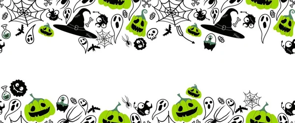 Halloween Seamless Pumpkins Witch Hat Ghost Pattern Fabrics Wrapping Paper — Foto Stock