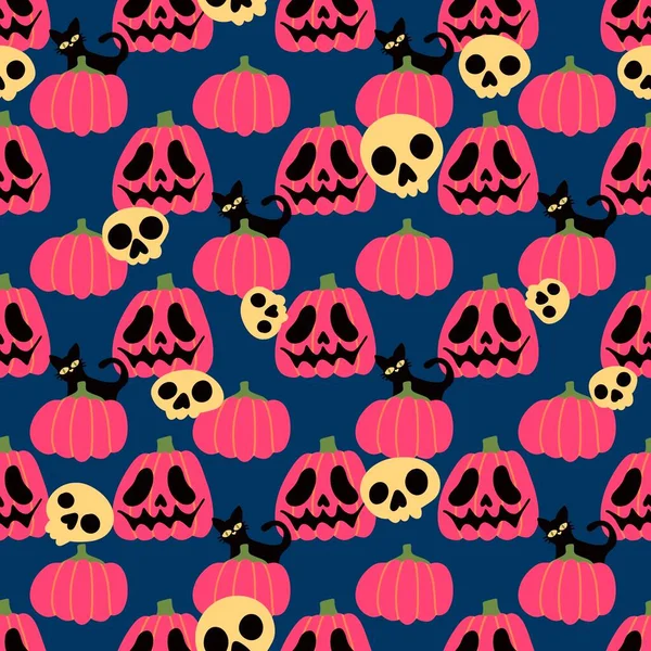 Halloween Seamless Pumpkins Pattern Fabrics Wrapping Paper Clothes Print Notebooks — Foto de Stock