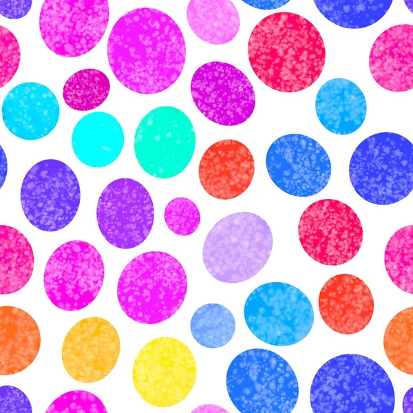Abstract Circle Seamless Watercolor Polka Dots Pattern Fabrics Wrapping Paper — 스톡 사진