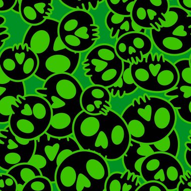 Cartoon doodle seamless Halloween skulls pattern for wrapping paper and clothes print and kids accessories and fabrics and notebooks and textiles. High quality illustration