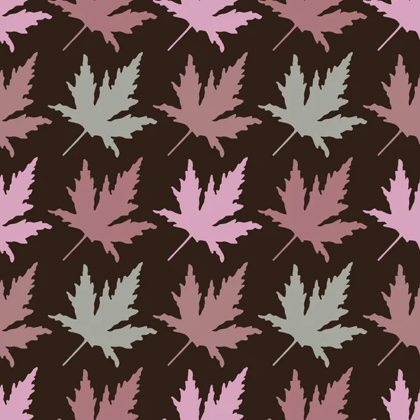 Autumn Cartoon Doodle Seamless Maple Leaves Pattern Wrapping Paper Clothes — 图库照片