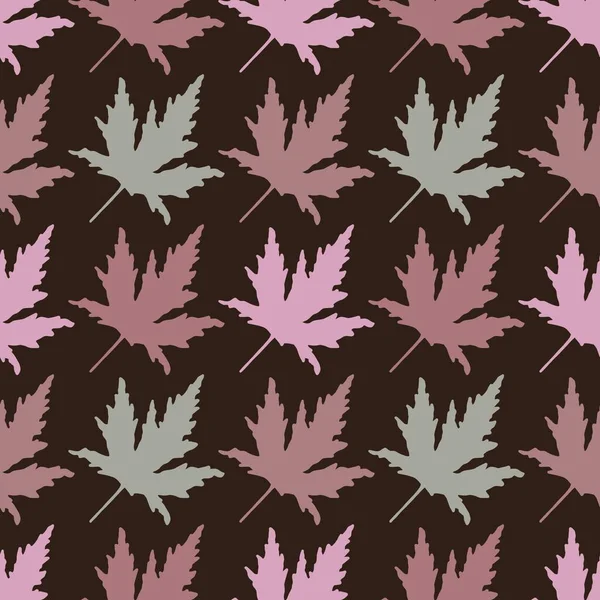 Autumn Cartoon Doodle Seamless Maple Leaves Pattern Wrapping Paper Clothes — Photo