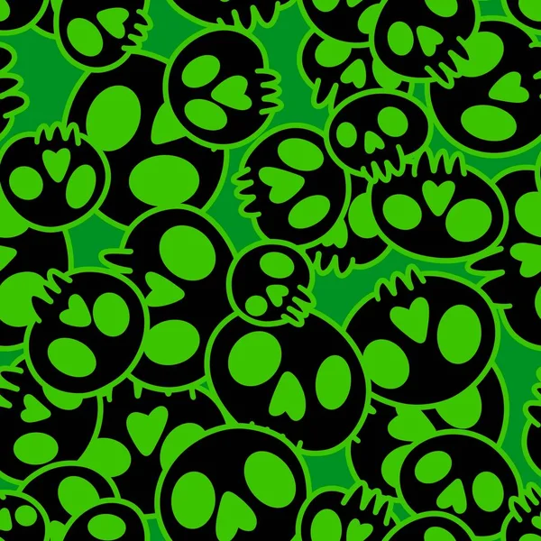 Cartoon Doodle Seamless Halloween Skulls Pattern Wrapping Paper Clothes Print — Stockfoto