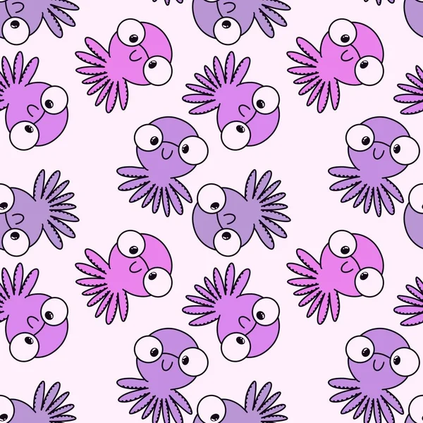 Animals cartoon seamless octopus pattern for wrapping paper and kids clothes print and accessories and notebooks and fabrics and linens. High quality illustration