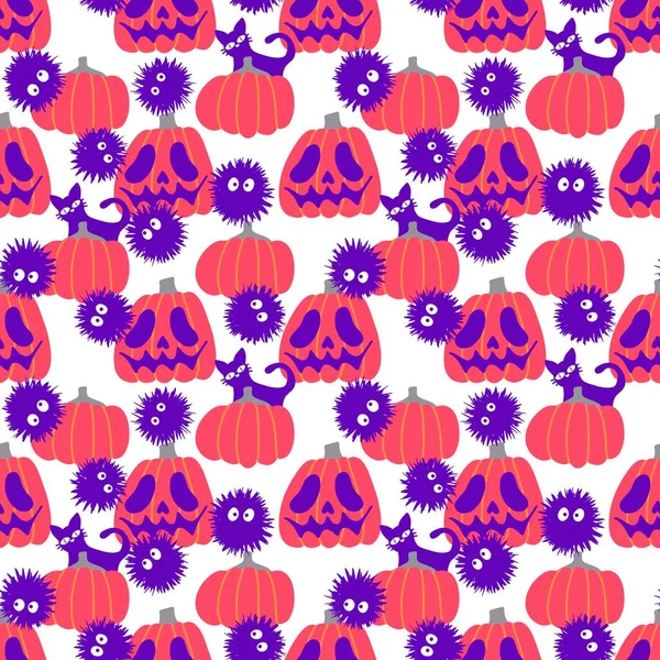 Halloween Seamless Pumpkins Pattern Fabrics Wrapping Paper Clothes Print Notebooks — Stock Fotó