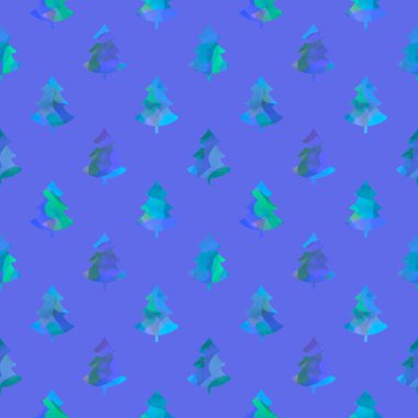 Winter forest seamless Christmas tree pattern for new year wrapping paper and kids clothes print and Noel accessories and fabrics and notebooks and gifts box. High quality illustration