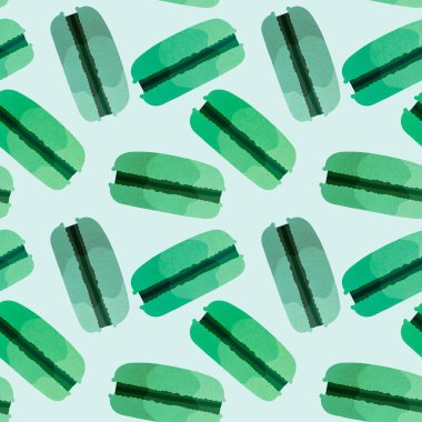 Macaroons cartoon seamless candy cake pattern for wrapping paper and kids clothes print and fabrics and kitchen textiles and accessories and notebooks and packaging. High quality illustration