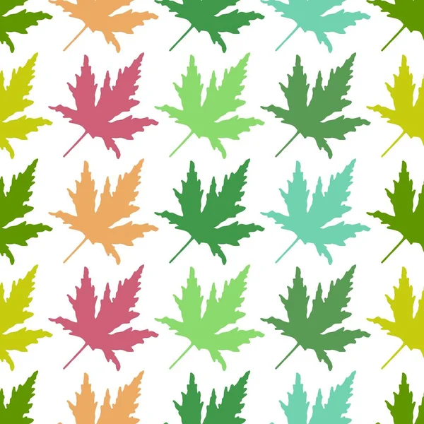 Autumn Cartoon Doodle Seamless Maple Leaves Pattern Wrapping Paper Clothes — Stock Photo, Image