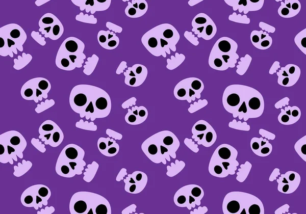 Cartoon Doodle Seamless Halloween Skulls Pattern Wrapping Paper Clothes Print — Stock Fotó