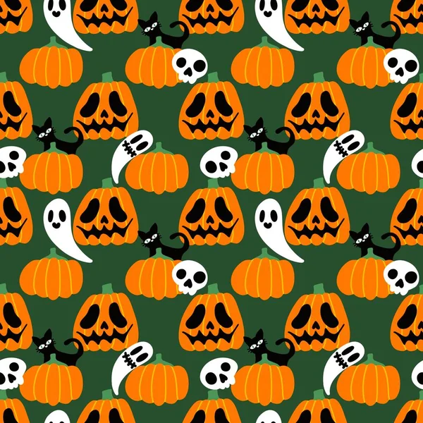 Halloween Seamless Pumpkins Pattern Fabrics Wrapping Paper Clothes Print Notebooks — стоковое фото