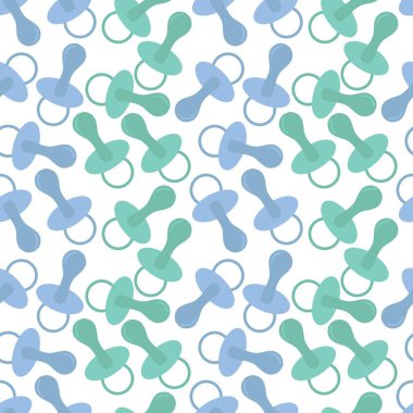 Cartoon baby pacifier seamless toys pattern for kids clothes print and wrapping paper and accessories and notebooks and fabrics. High quality illustration