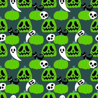 Halloween seamless pumpkins pattern for fabrics and wrapping paper and clothes print and notebooks and accessories and party. High quality illustration